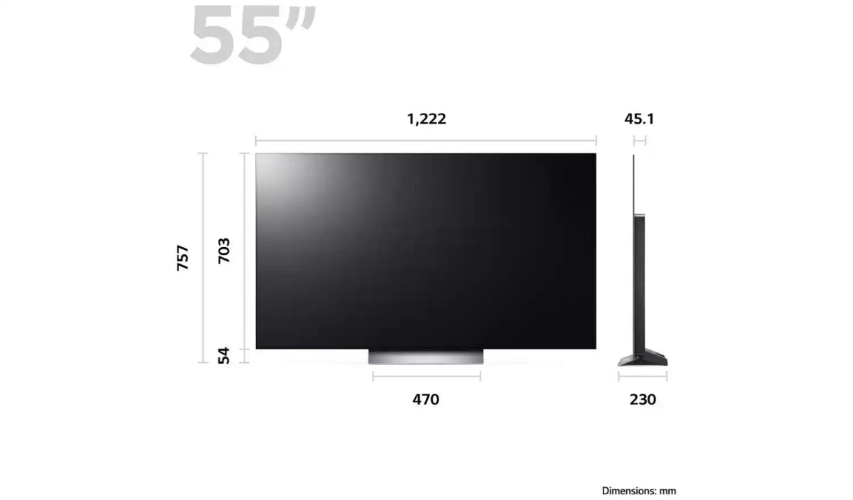LG 55 Inch OLED55C36LC Smart 4K UHD HDR OLED Freeview TV - Titan Gray | Atlantic Electrics