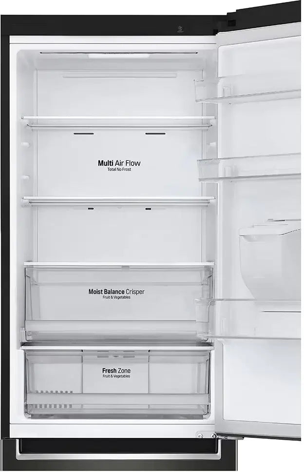 LG GBF61BLHEN 59.5cm 70/30 Freestanding Frost Free Fridge Freezer - Black | Atlantic Electrics