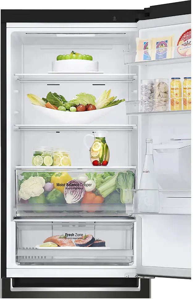 LG GBF61BLHEN 59.5cm 70/30 Freestanding Frost Free Fridge Freezer - Black | Atlantic Electrics