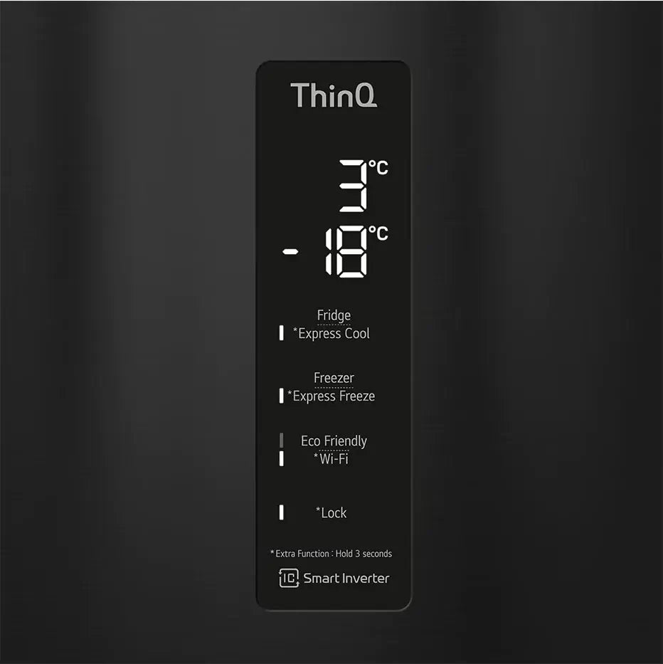 LG GBF61BLHEN 59.5cm 70/30 Freestanding Frost Free Fridge Freezer - Black | Atlantic Electrics