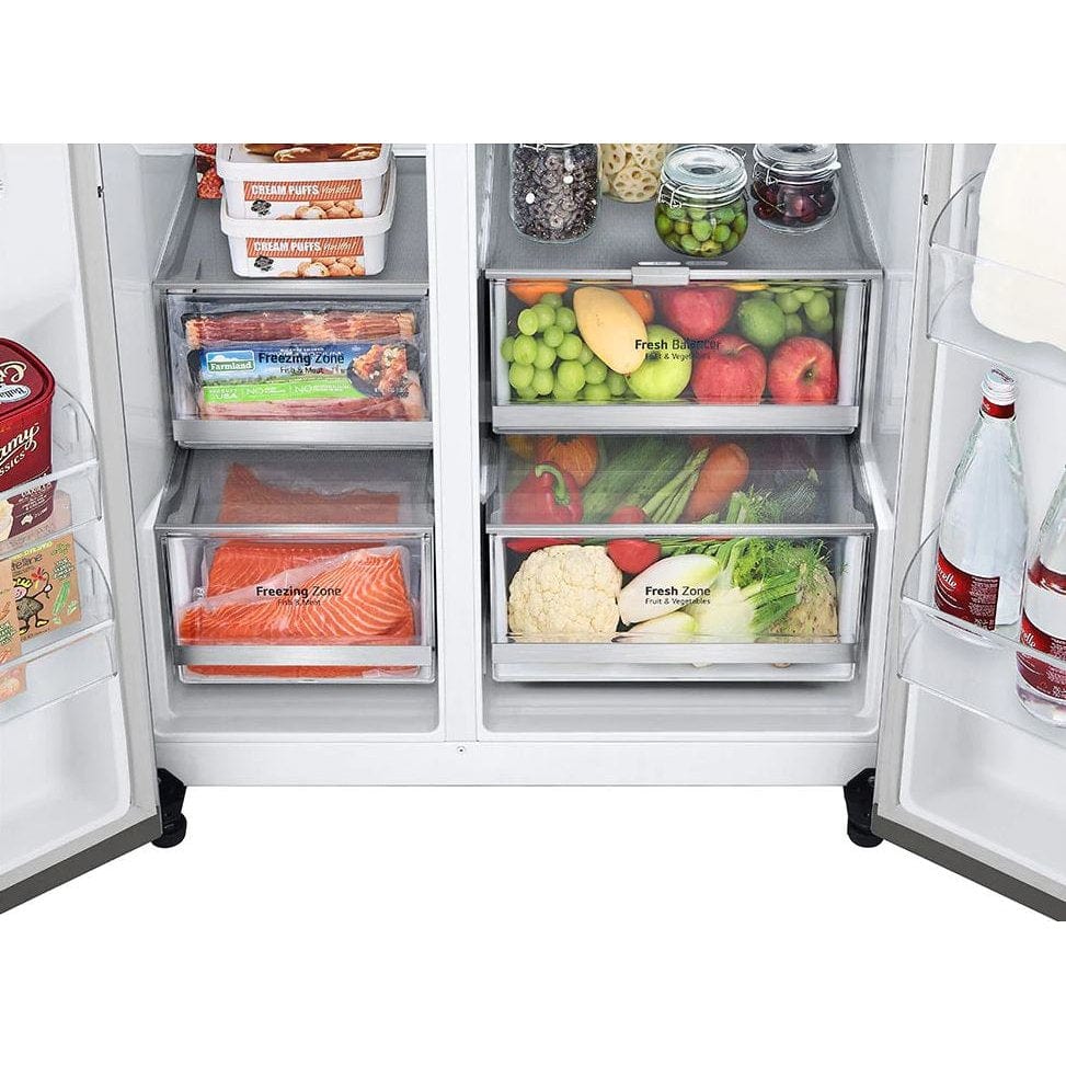 LG InstaView GSXV90BSAE Plumbed American-Style Smart Fridge Freezer - Stainless Steel | Atlantic Electrics