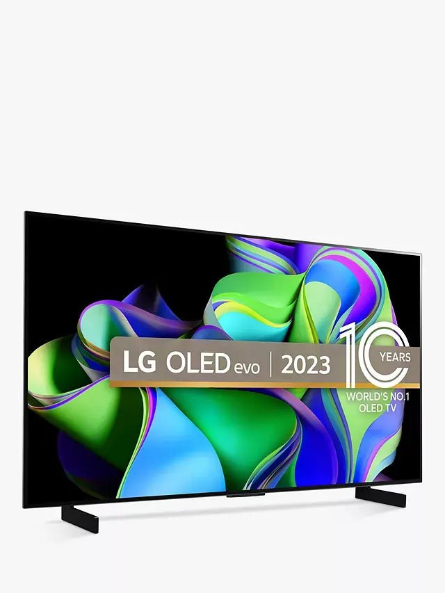 LG OLED42C34LA (2023) OLED HDR 4K Ultra HD Smart TV, 42 inch with Freeview Play/Freesat HD & Dolby Atmos - Dark Silver | Atlantic Electrics