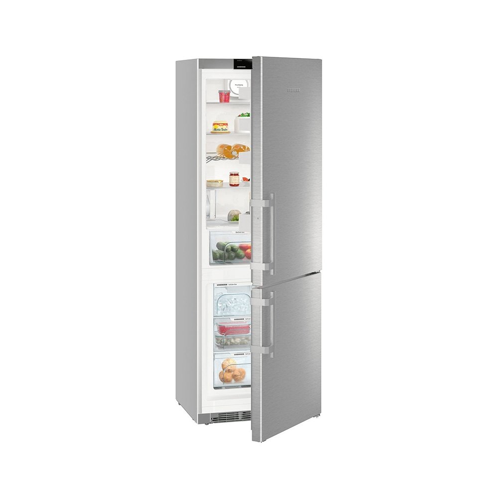 Liebherr CNef5745 411 Litre Comfort Freestanding Fridge Freezer 60-40 with IceMaker and NoFrost- 70cm Wide- SmartSteel Stainless Steel | Atlantic Electrics