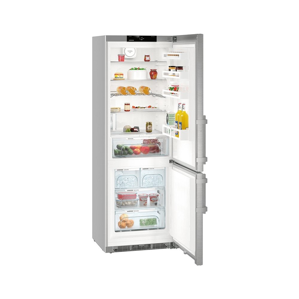 Liebherr CNef5745 411 Litre Comfort Freestanding Fridge Freezer 60-40 with IceMaker and NoFrost- 70cm Wide- SmartSteel Stainless Steel | Atlantic Electrics