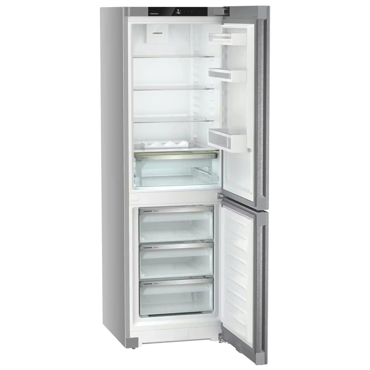 Liebherr CNSDC5203 60cm 60/40 Frost Free Fridge Freezer with EasyFresh - Silver | Atlantic Electrics