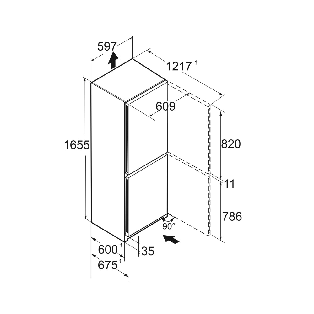 Liebherr CNSFD5023 Plus 280 Litre Combined Fridge Freezer with EasyFresh, NoFrost- 59.7cm Wide | Atlantic Electrics