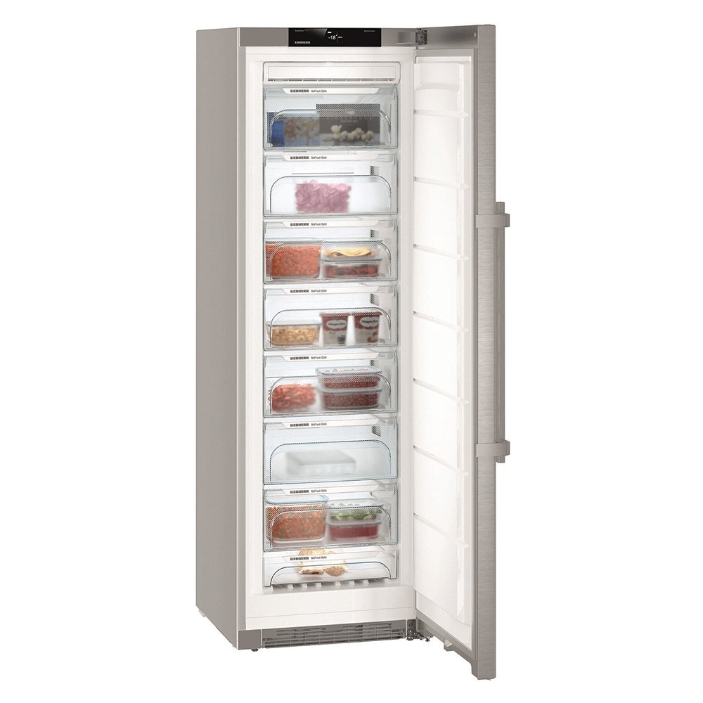 Liebherr GNef4335 276 Litre Freestanding Upright Freezer with Frost Free 60cm Wide- Stainless Steel | Atlantic Electrics