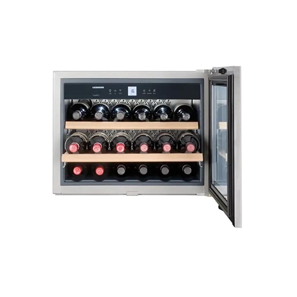 Liebherr WKEES553 GrandCru 51 Litre Built-In Wine Storage Cabinet, 18 Bordeaux Bottles, Flush-Mounted Door Assembly - 59.1cm Wide | Atlantic Electrics