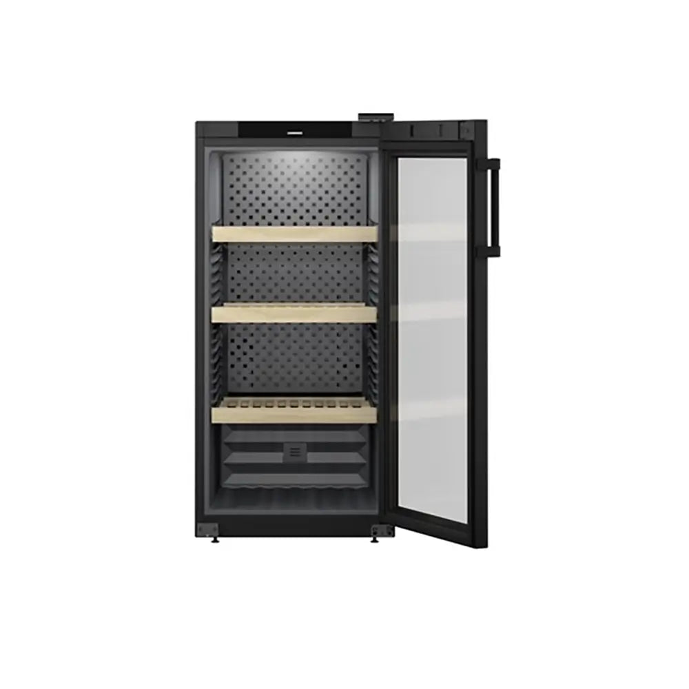 Liebherr WPBL4201 GrandCru 272 Litre Wine Storage Fridge, 141 0.75 Litre Bordeaux Bottles, 59.7cm Wide - Black | Atlantic Electrics