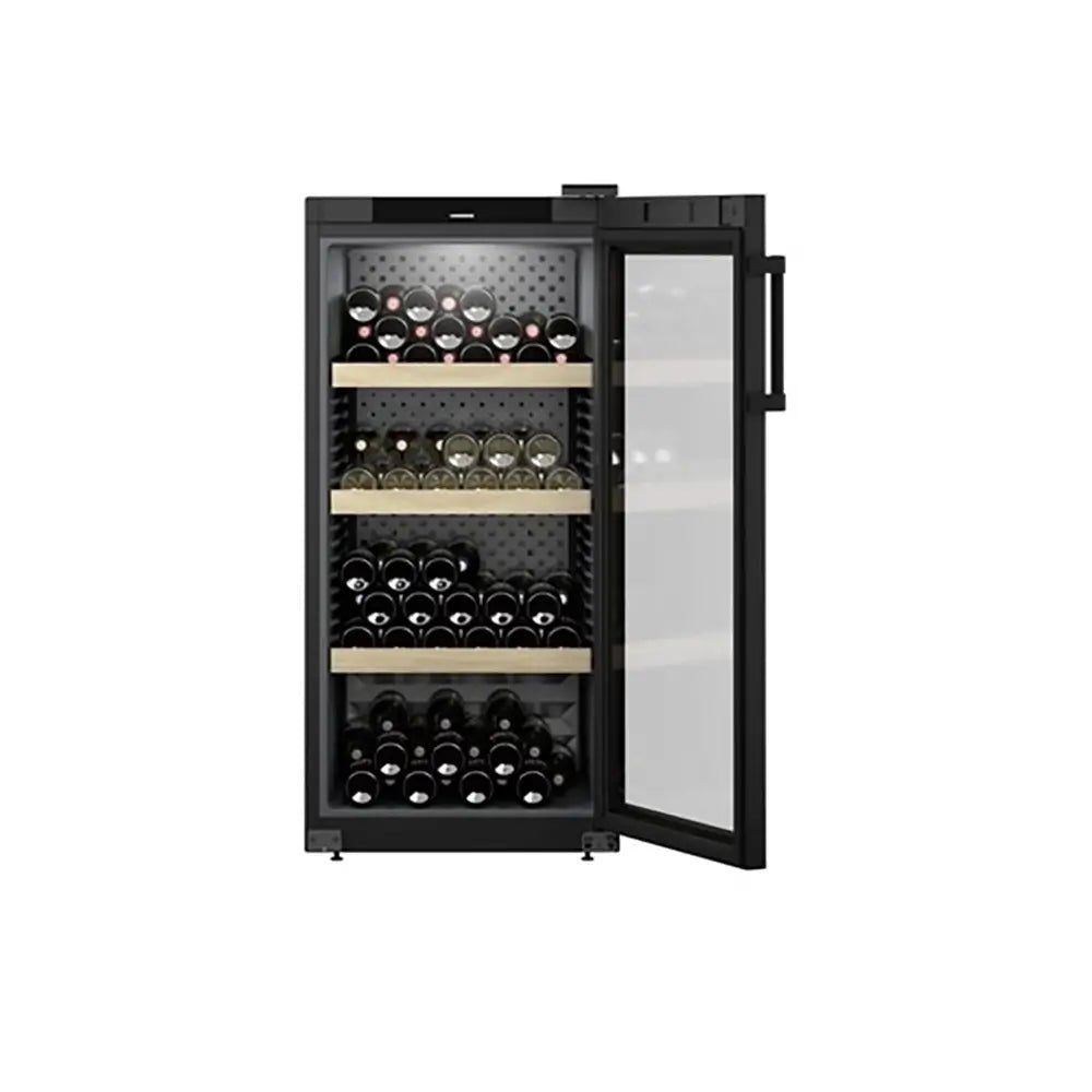 Liebherr WPBL4201 GrandCru 272 Litre Wine Storage Fridge, 141 0.75 Litre Bordeaux Bottles, 59.7cm Wide - Black | Atlantic Electrics