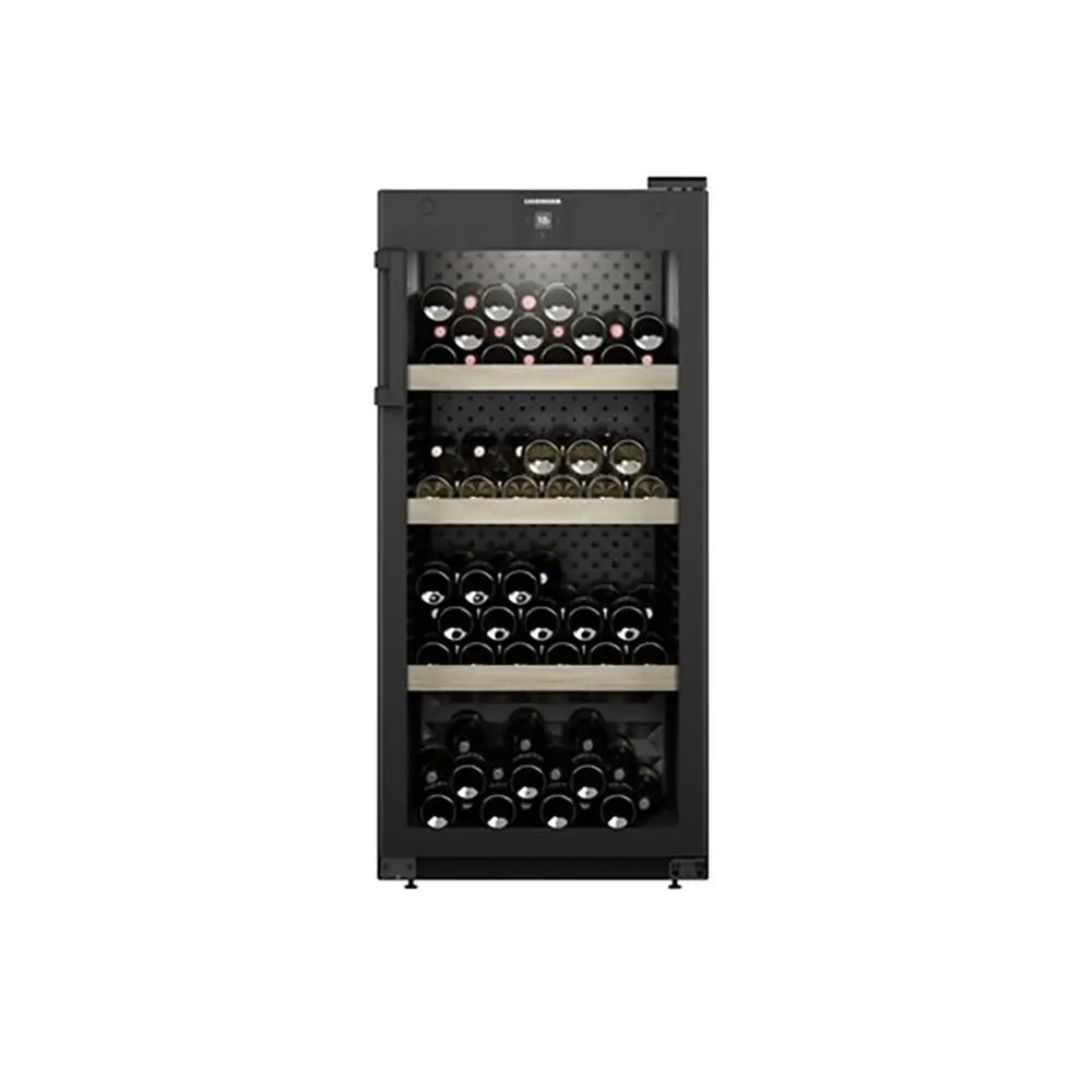 Liebherr WPBL4201 GrandCru 272 Litre Wine Storage Fridge, 141 0.75 Litre Bordeaux Bottles, 59.7cm Wide - Black | Atlantic Electrics