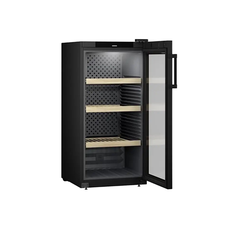 Liebherr WPBL4201 GrandCru 272 Litre Wine Storage Fridge, 141 0.75 Litre Bordeaux Bottles, 59.7cm Wide - Black | Atlantic Electrics