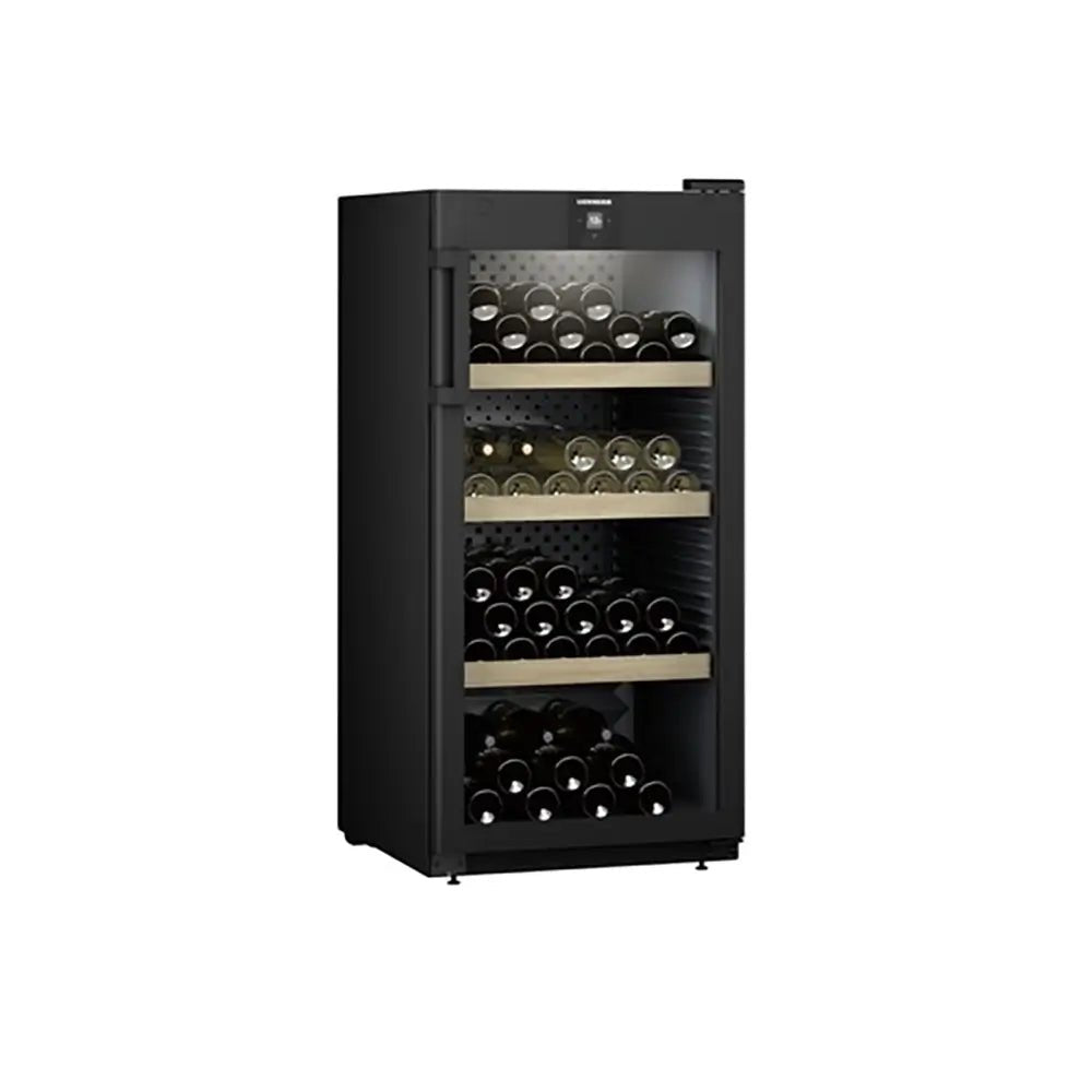 Liebherr WPBL4201 GrandCru 272 Litre Wine Storage Fridge, 141 0.75 Litre Bordeaux Bottles, 59.7cm Wide - Black | Atlantic Electrics