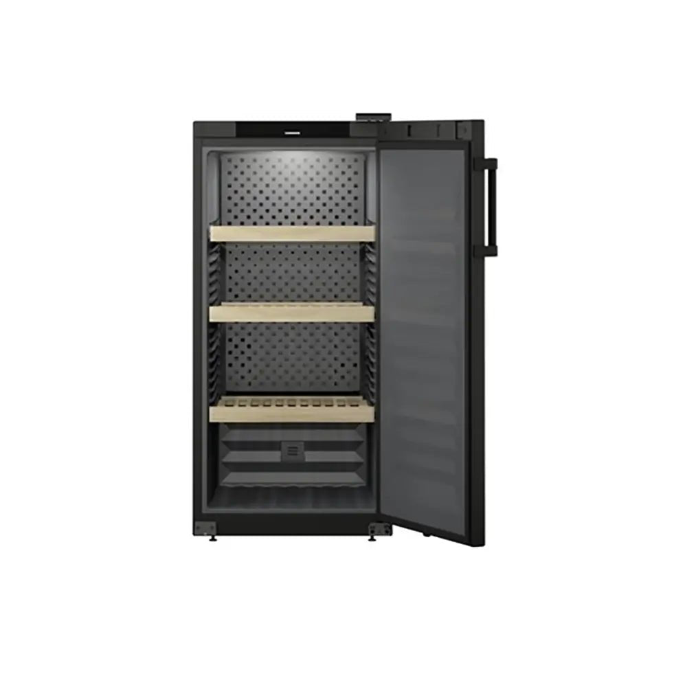 Liebherr WSBL4201 GrandCru 267 Litre Wine Storage Fridge, 141 0.75 Litre Bordeaux Bottles, 59.7cm Wide - Black | Atlantic Electrics