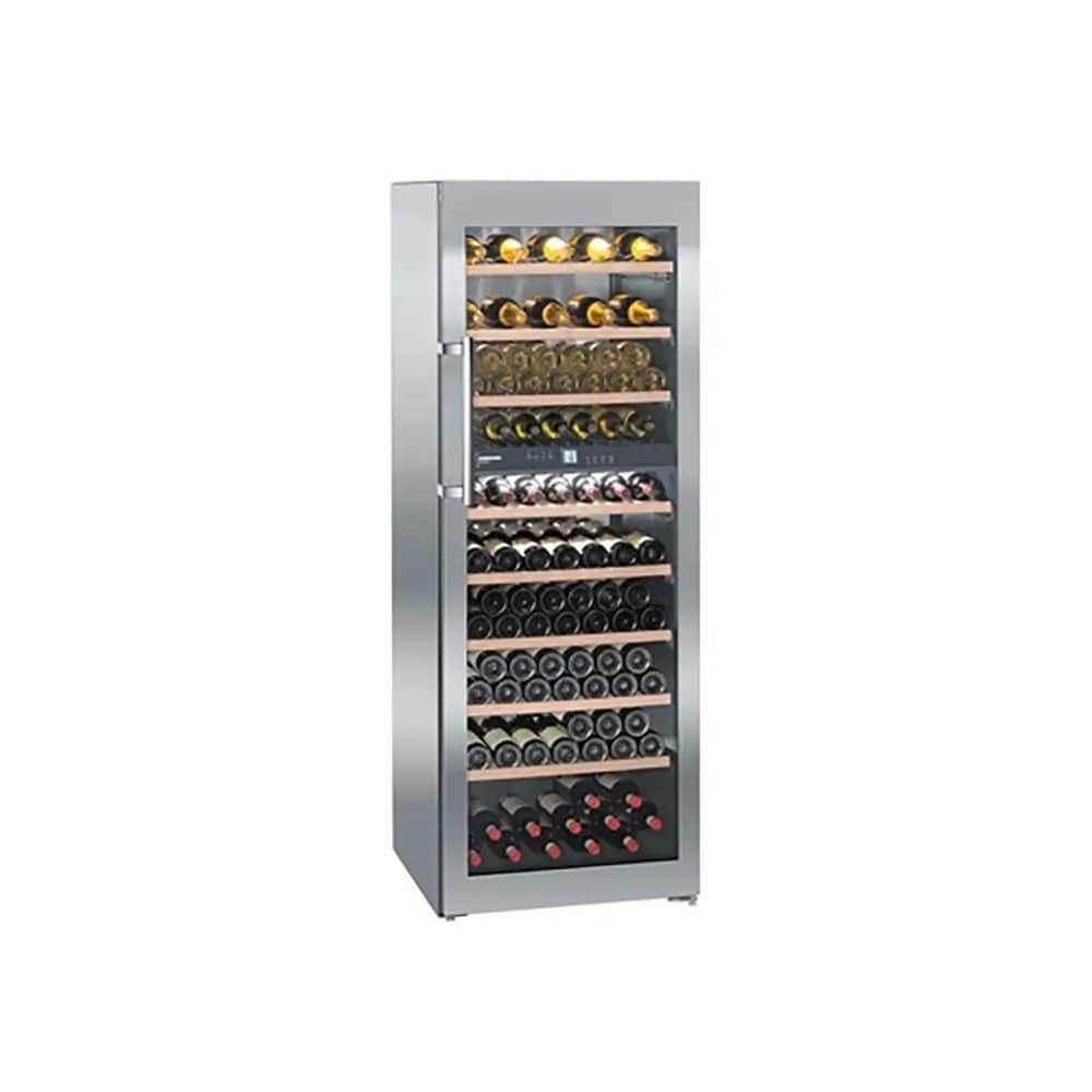 Liebherr WTES5972 Vinidor 521 Litre Multi-Temperature Wine Cooler, 211 Bordeaux Bottles, 70cm Wide - Stainless Steel | Atlantic Electrics