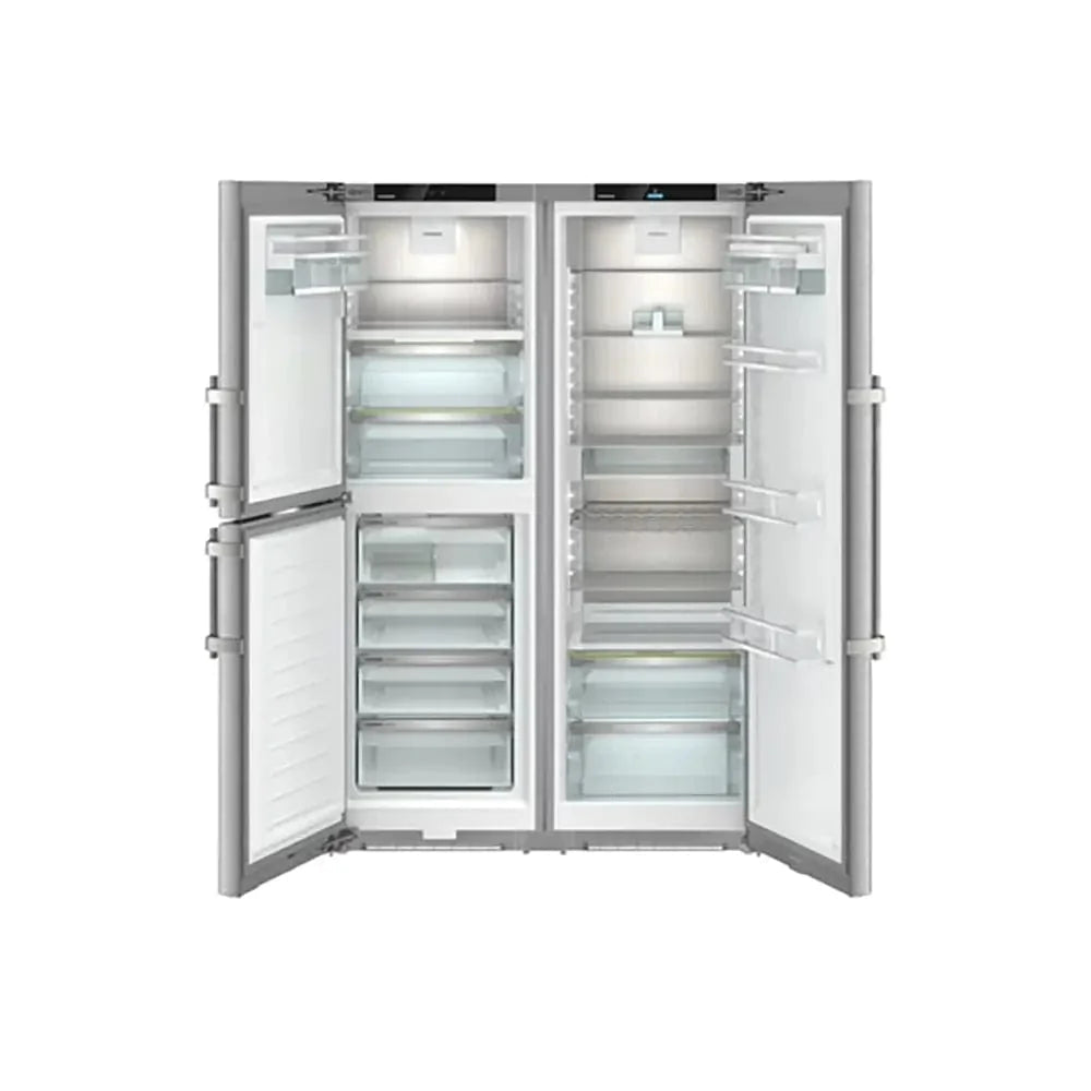 Liebherr XRCSD5255 Prime Side-by-Side Combination Refrigerator Freezer, IceMaker with Fixed Water Connection, 59.7cm Wide - Silver | Atlantic Electrics