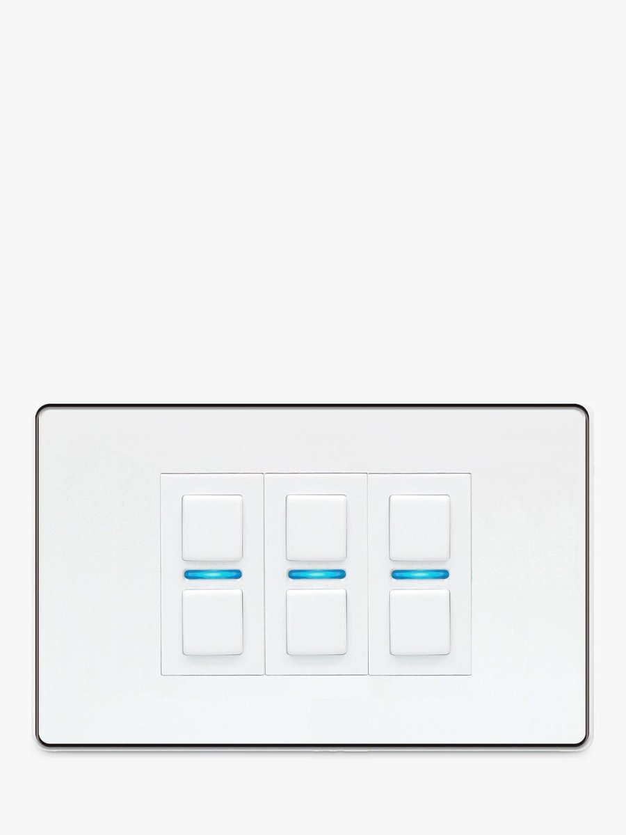 Lightwave L23 Smart Dimmer (3 Gang), White Metal | Atlantic Electrics