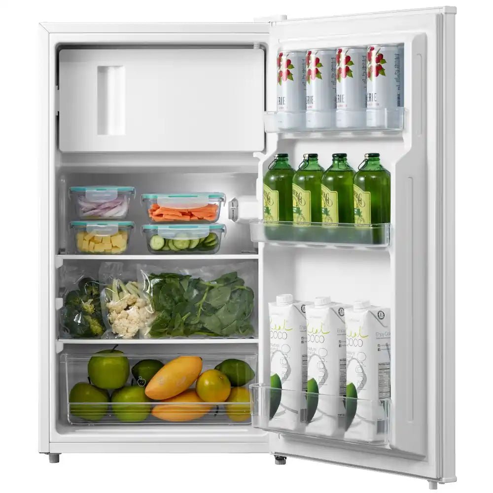 Midea MDRD125FGF01 Freestanding 50cm Under Counter Fridge with Ice Box in White | Atlantic Electrics