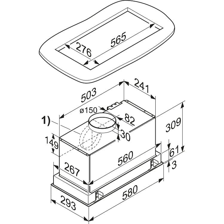 Miele DA2660-ss 60cm long x 30cm wide - 380-600 m3-hr - Extraction + Recirculation - `A+` energy rating | Atlantic Electrics