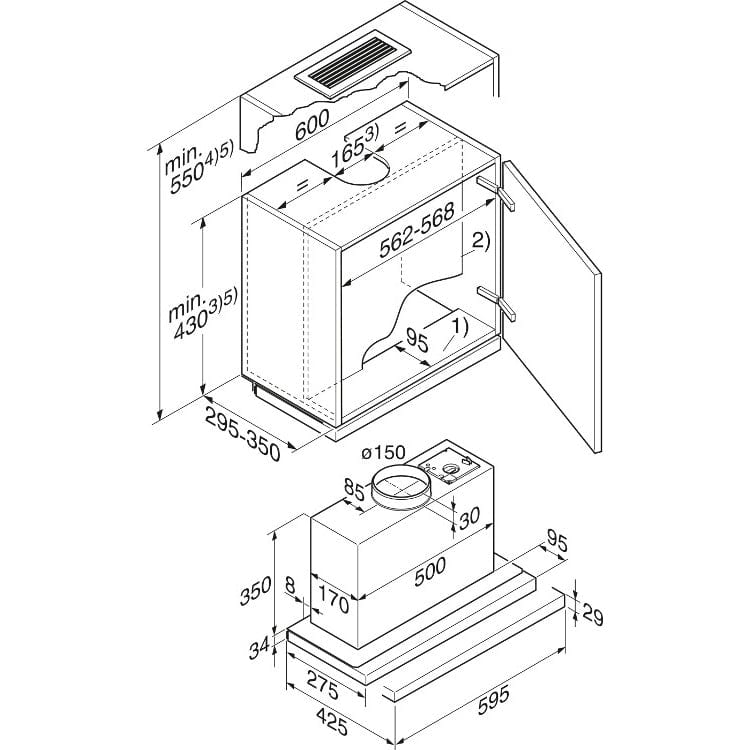 Miele DA3366 60cm Integrated Telescopic Cooker Hood in Clean | Atlantic Electrics
