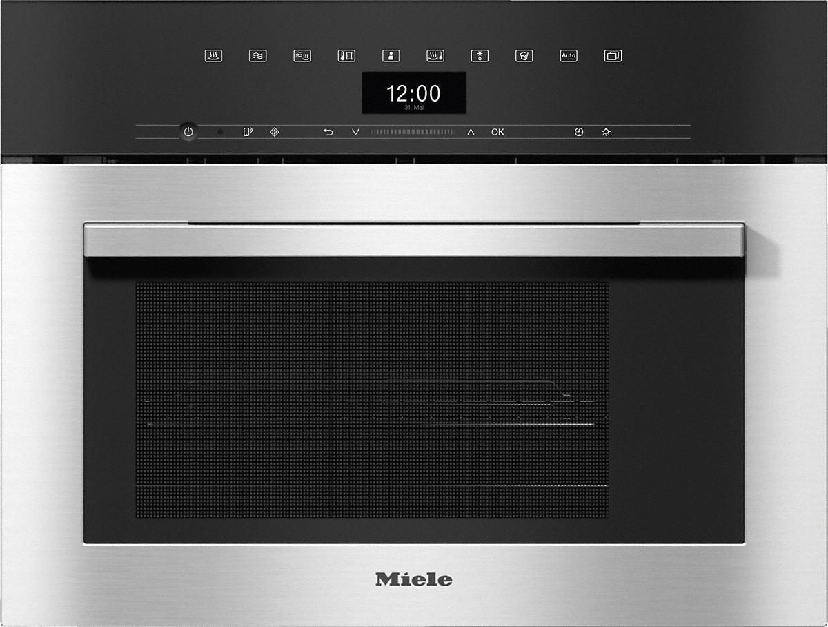 Miele DGM7340-CLST 40 Litre Steam Oven with Microwave, DualSteam Technology, DirectSensor, 59.5cm Wide - Stainless Steel/CleanSteel | Atlantic Electrics