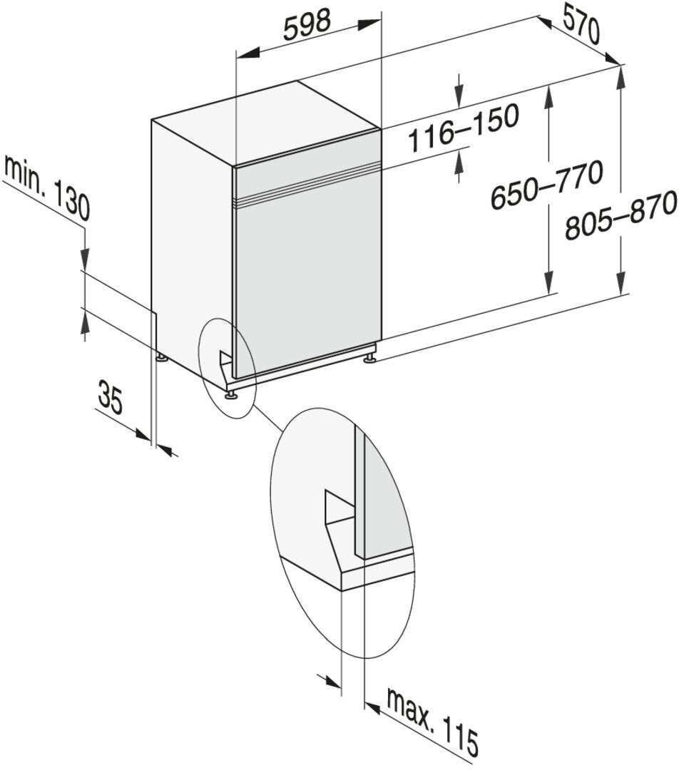 Miele G7200SCi Semi Integrated Standard Dishwasher - Clean Steel Control Panel with Fixed Door Fixing Kit | Atlantic Electrics