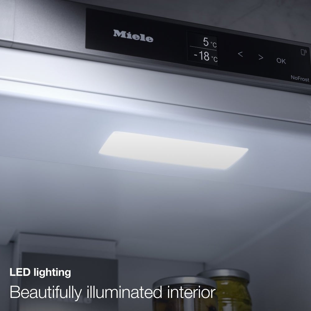 Miele KDN7713E Active 260 Litre Built-In Fridge Freezer Combination with DailyFresh ExtraCool & NoFrost - Sliding Door Connection | Atlantic Electrics