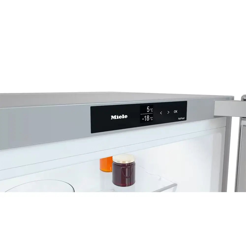 Miele KFN4395DD 371 Litre Freestanding Fridge-Freezer 60/40 Split with DailyFresh, NoFrost & ComfortClean - Stainless Look | Atlantic Electrics
