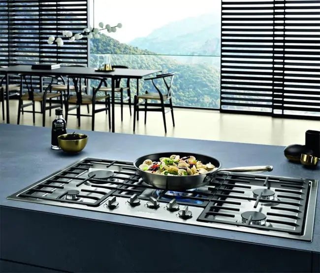 Miele KM2354 89cm Stainless Steel Low Profile 5 Burner Gas Hob | Atlantic Electrics
