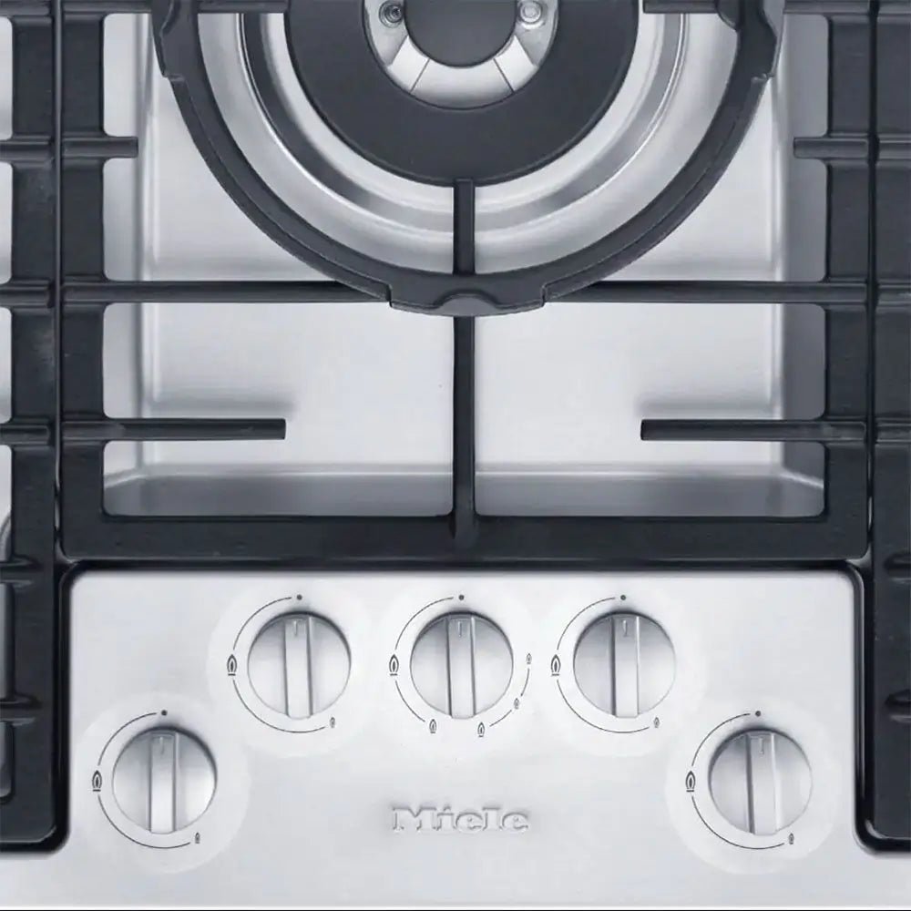 Miele KM2354 89cm Stainless Steel Low Profile 5 Burner Gas Hob | Atlantic Electrics