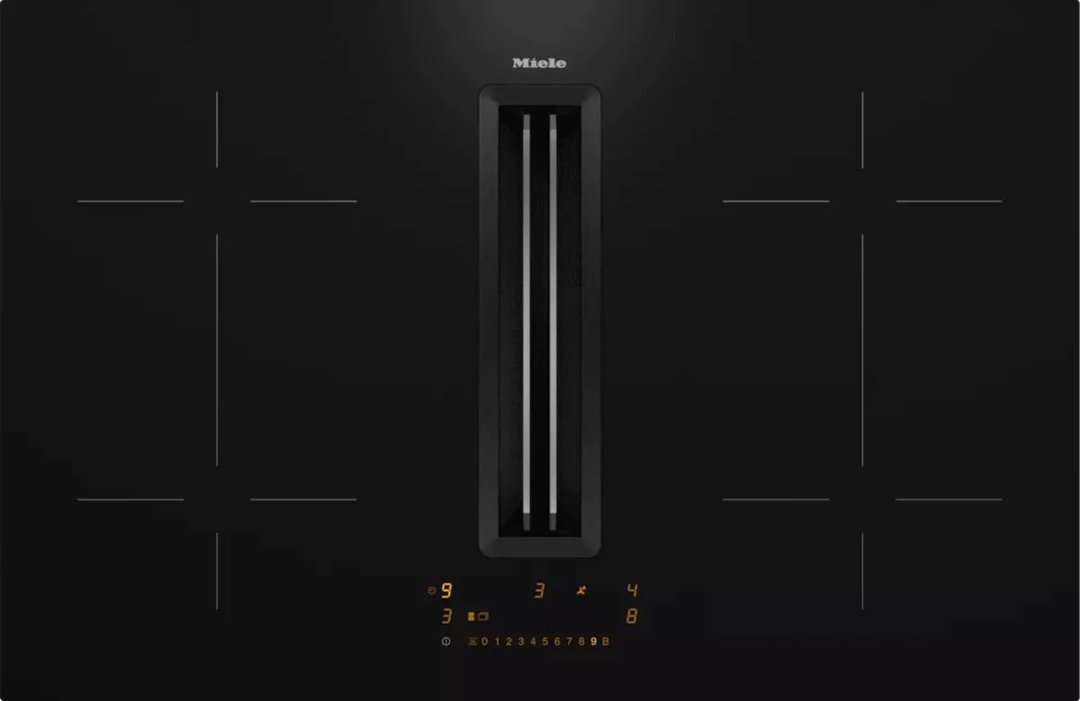 Miele KMDA7473FL-U Induction Hob with Integrated Vapour Extraction with Silence Motor & 2 Flex Zones, 80cm Wide - Black | Atlantic Electrics