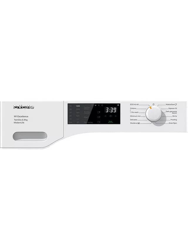 Miele WED665 Freestanding Washing Machine, 8kg Load, 1400rpm Spin, White | Atlantic Electrics