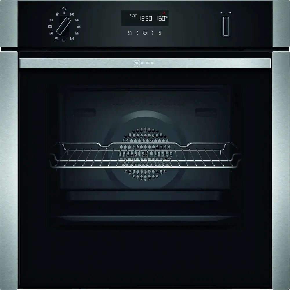 NEFF N50 Slide&Hide B6ACH7HH0B Wifi Connected Built In Electric Single Oven - Stainless Steel | Atlantic Electrics