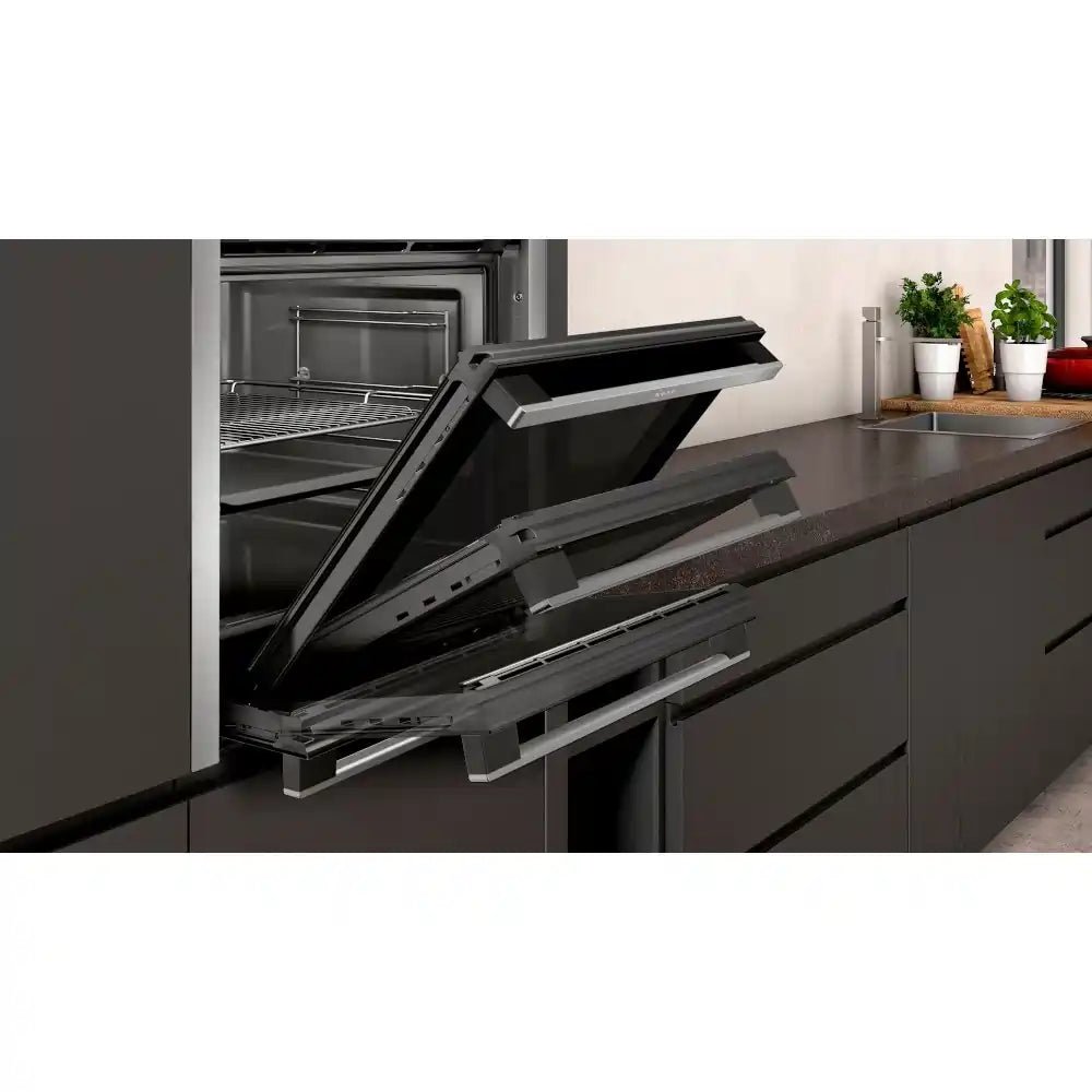 NEFF N50 Slide&Hide B6ACH7HH0B Wifi Connected Built In Electric Single Oven - Stainless Steel | Atlantic Electrics