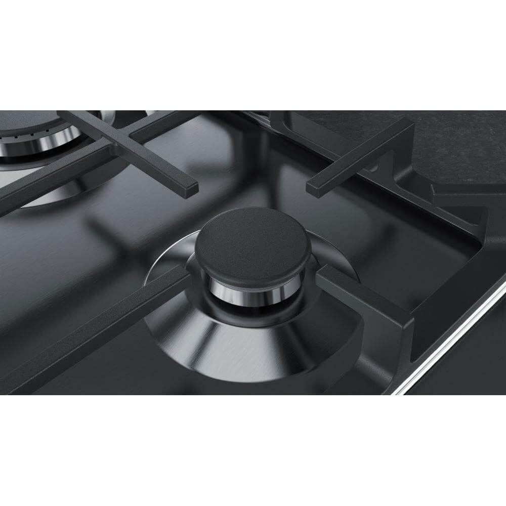 NEFF T27DS79N0 Gas Hob, 5 Burner, 75cm Wide - Stainless Steel | Atlantic Electrics