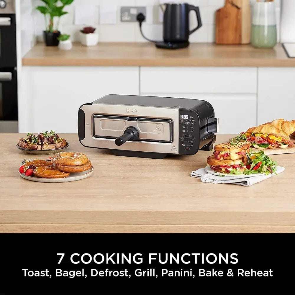 Ninja Foodi ST200UK 3-in-1 2-Slice Toaster, Grill and Panini Press - Black | Atlantic Electrics