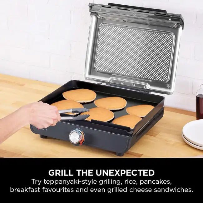 Ninja GR101UK Sizzle Grill & Flat Plate - Black | Atlantic Electrics