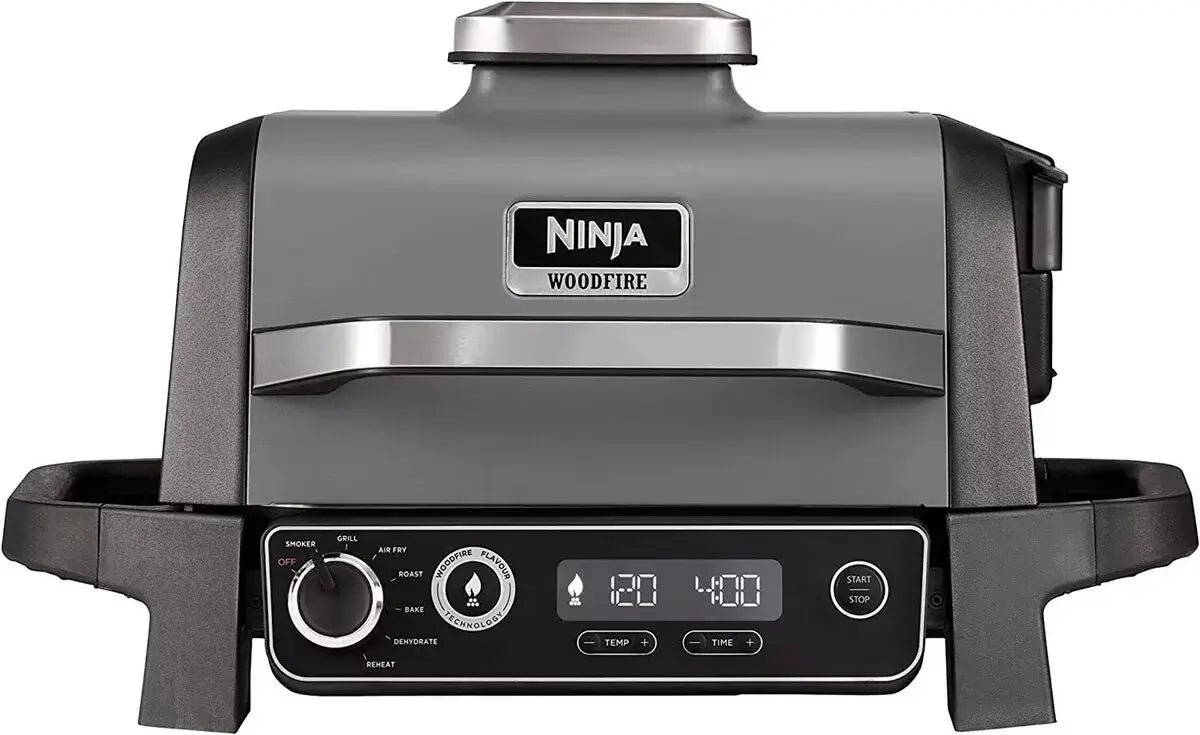 Ninja Woodfire OG701UK Outdoor Electric BBQ Grill & Smoker – Grey/ Black | Atlantic Electrics