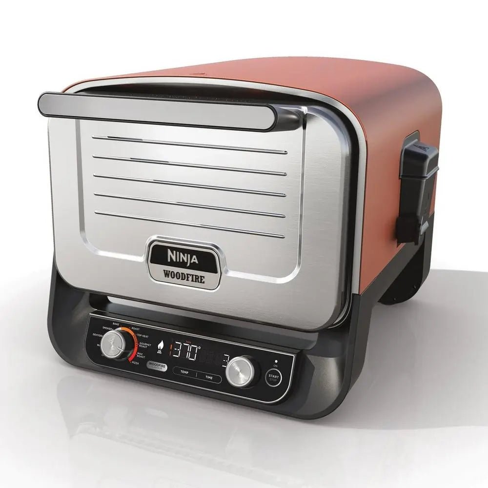 Ninja OO101UK Woodfire Electric Outdoor Oven - Terracotta/Steel | Atlantic Electrics