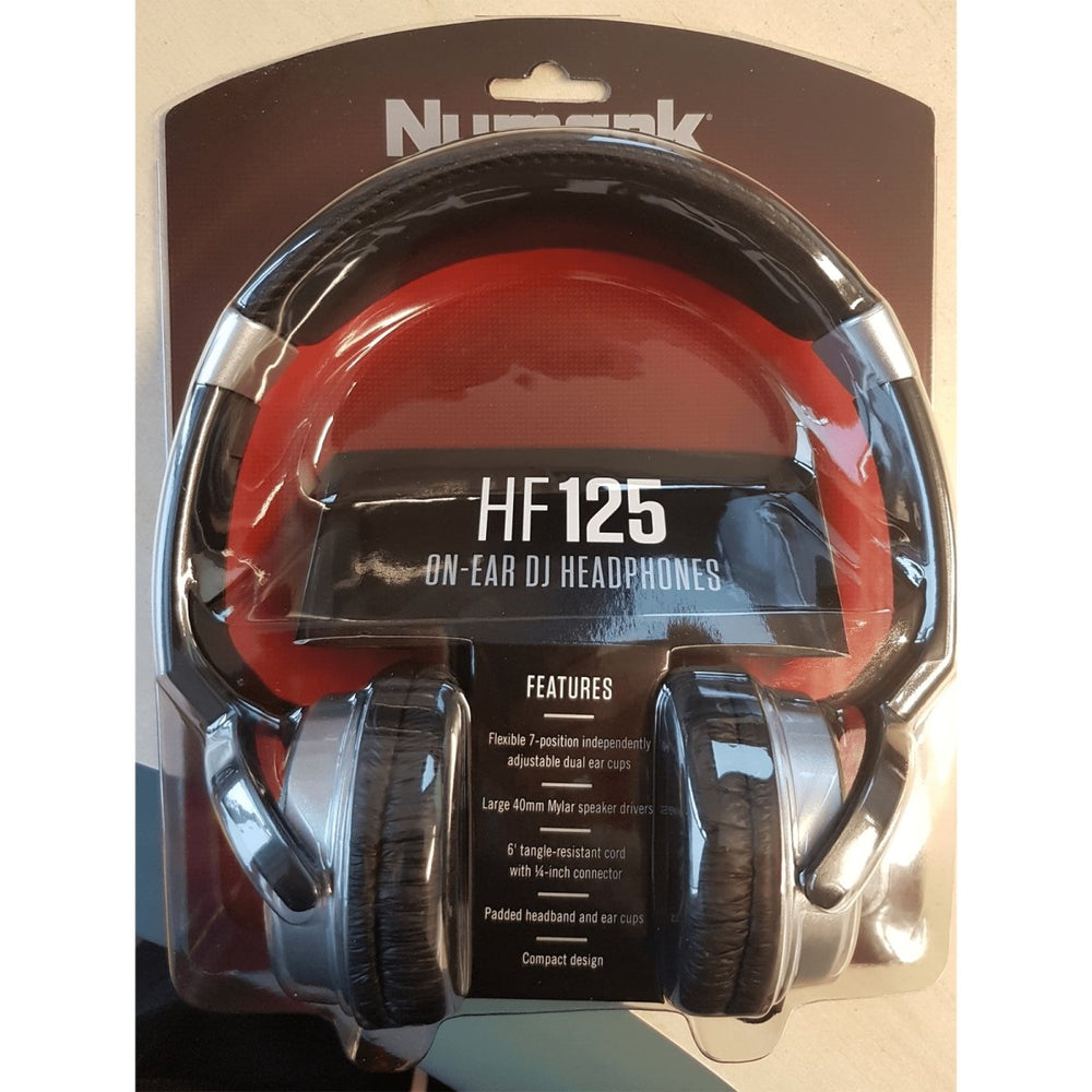Numark HF125 / HF 125 Compact DJ Stereo Studio On-Ear Headphones | Atlantic Electrics - 40157536780511 