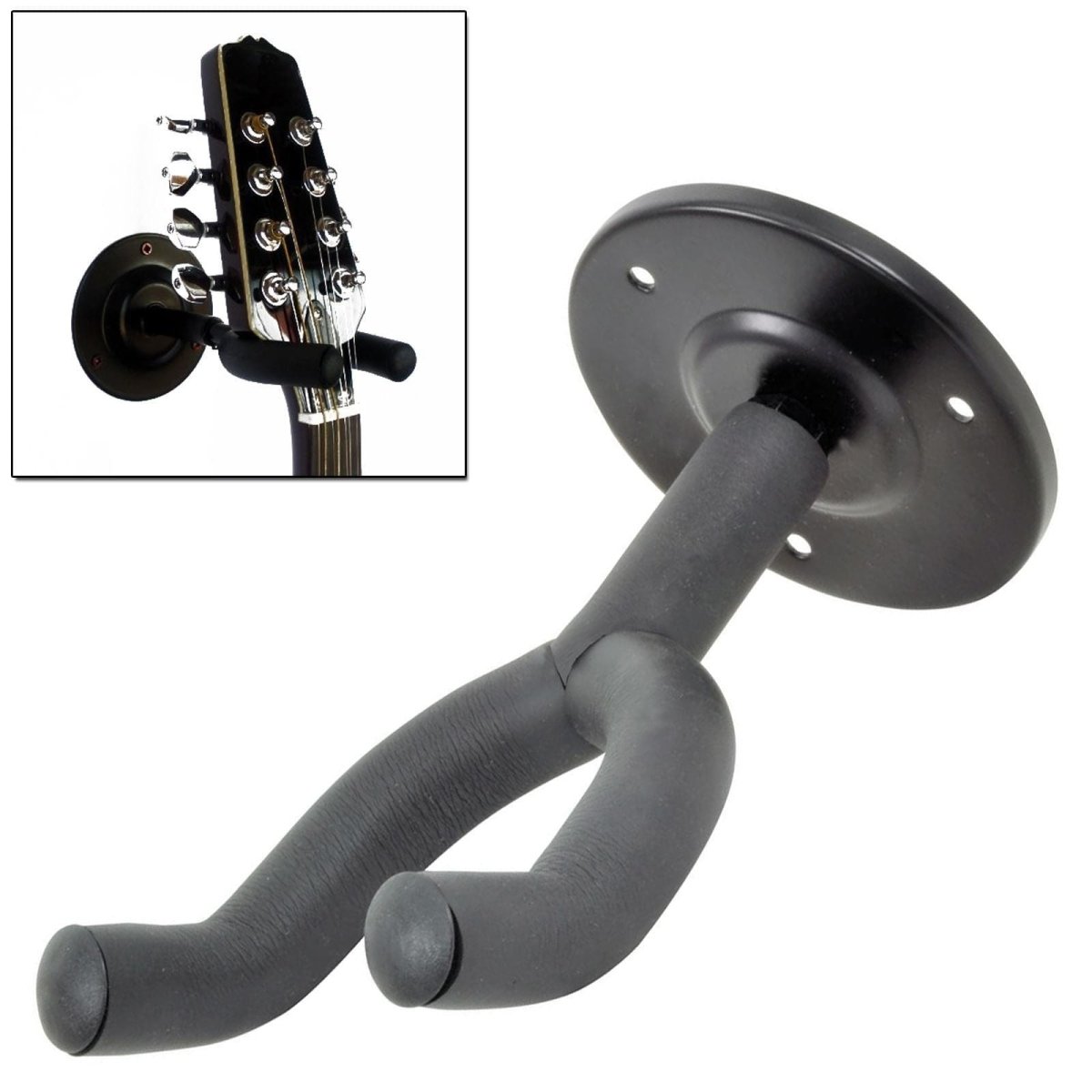 Padded Guitar Display Wall Hanger-Bracket-Hook Bass Electric Acoustic (1 Pack) - Atlantic Electrics