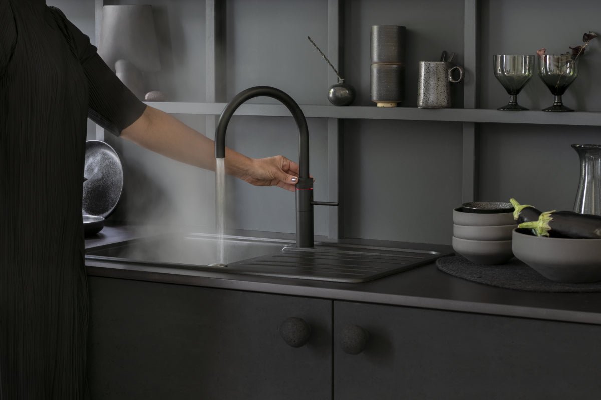 Quooker Fusion Round COMBI 2.2 Black 3 in 1 Boiling Water Tap with 7 Liters Tank | Atlantic Electrics
