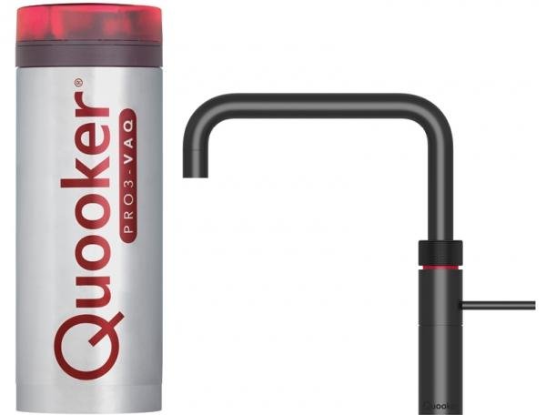 Quooker Fusion Square PRO3 Black 3 in 1 Boiling Water Tap with 3 Liters Tank | Atlantic Electrics