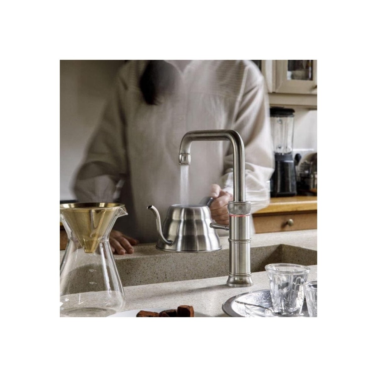 Quooker Classic Fusion Square PRO3 Chrome 3 in 1 Boiling Water Tap with 3 Liters Tank | Atlantic Electrics