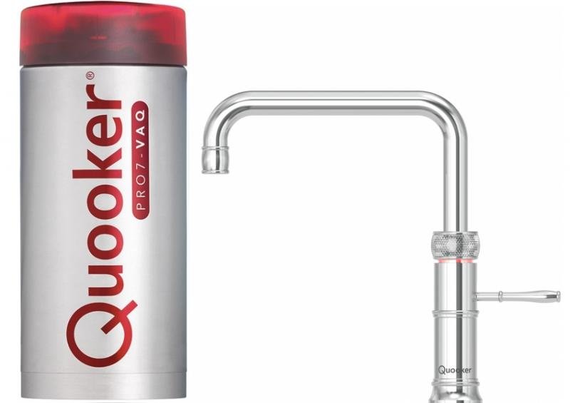 Quooker Classic Fusion Square PRO7 Stainless Steel 3 in 1 Boiling Water Tap with 7 Liters Tank | Atlantic Electrics