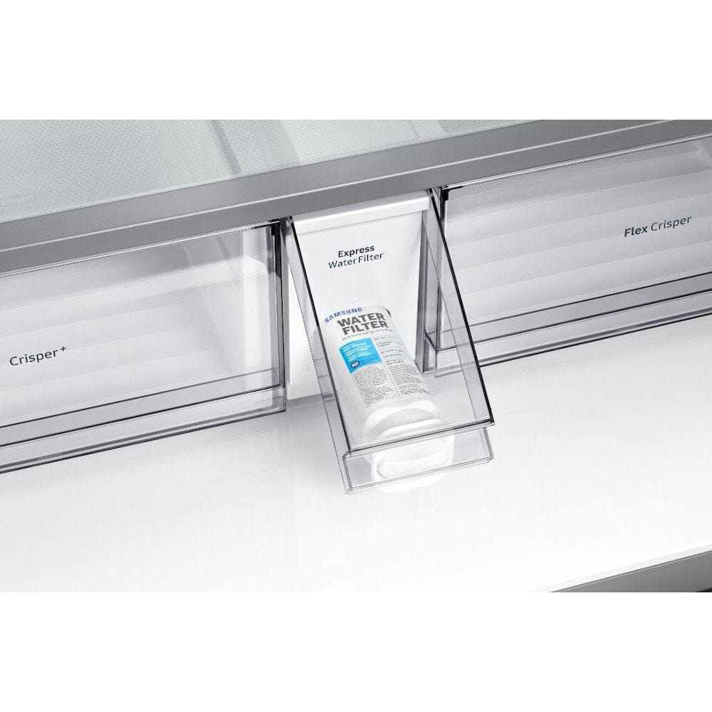 Samsung RF65A967FS9-EU Plumbed Four Door American Fridge Freezer with Beverage Centre Water Dispenser Refined Inox | Atlantic Electrics