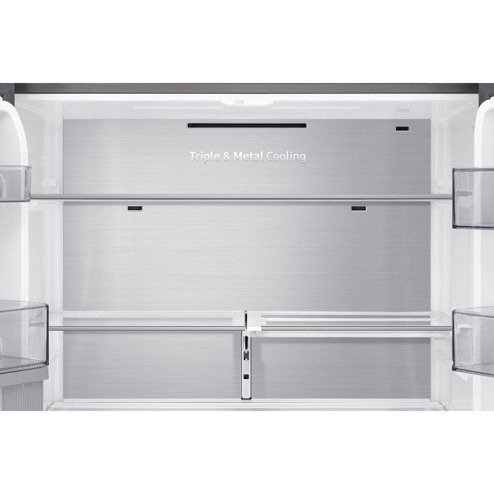 Samsung RF65A967FS9-EU Plumbed Four Door American Fridge Freezer with Beverage Centre Water Dispenser Refined Inox | Atlantic Electrics