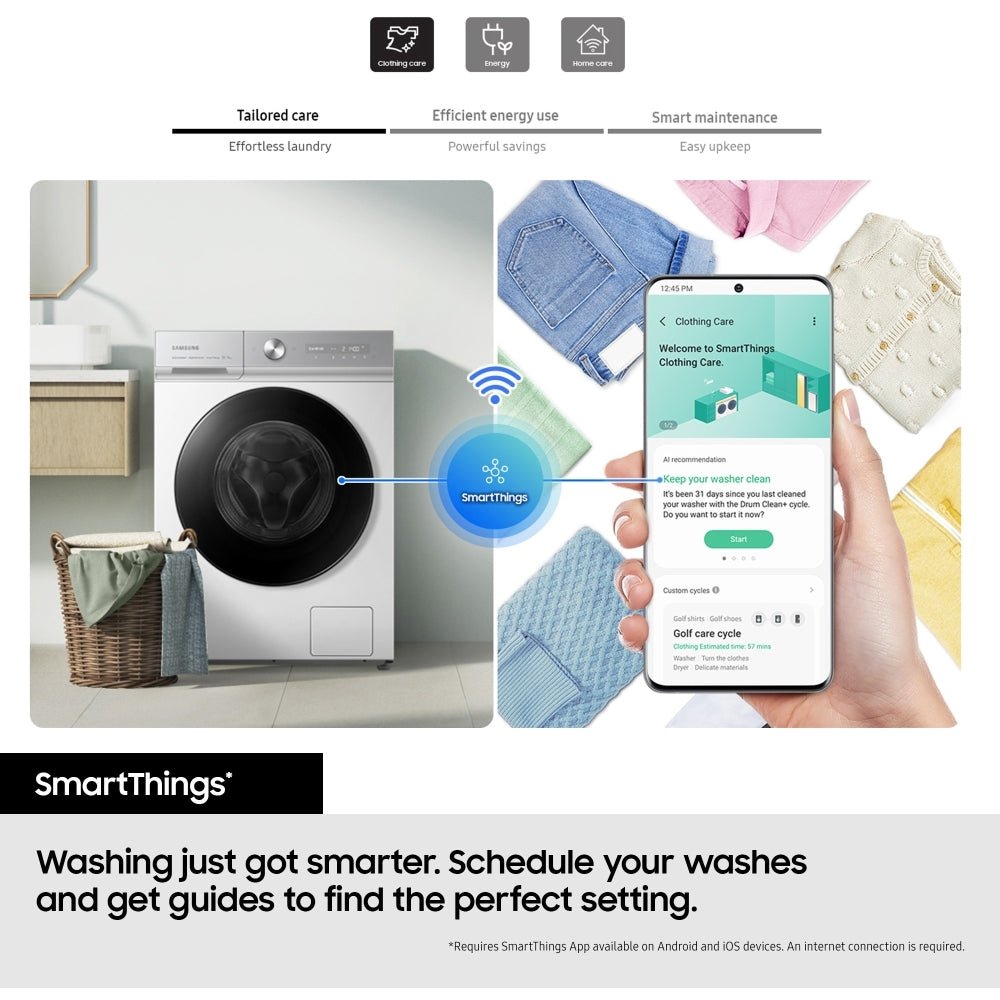 Samsung WW90CGC04DAB 9kg Washing Machine with 1400 rpm - Black | Atlantic Electrics