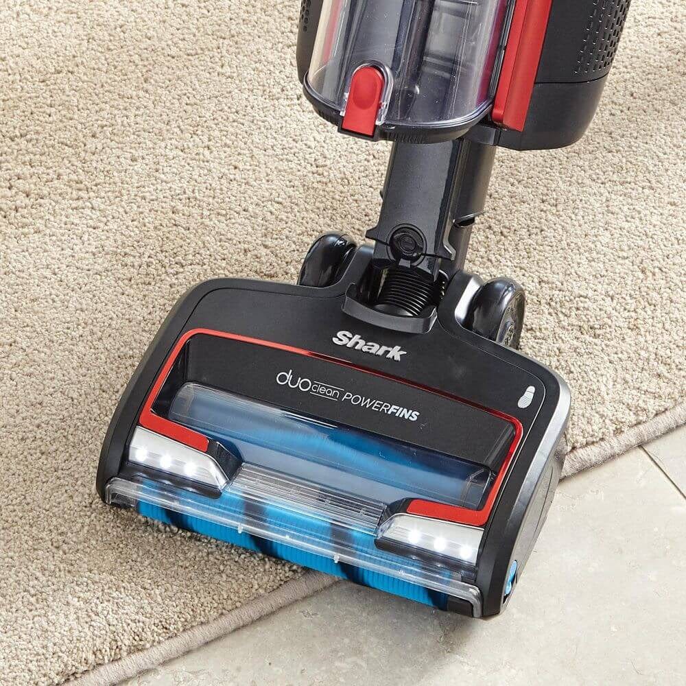 Shark ICZ300UK Cordless Upright Vacuum Cleaner with Anti Hair Wrap, 60 Minute Run Time Battery, DuoClean Floorhead, Powered Lift-Away, LED Headlights, Dusting Brush, Crevice & Upholstery Tools, Red | Atlantic Electrics