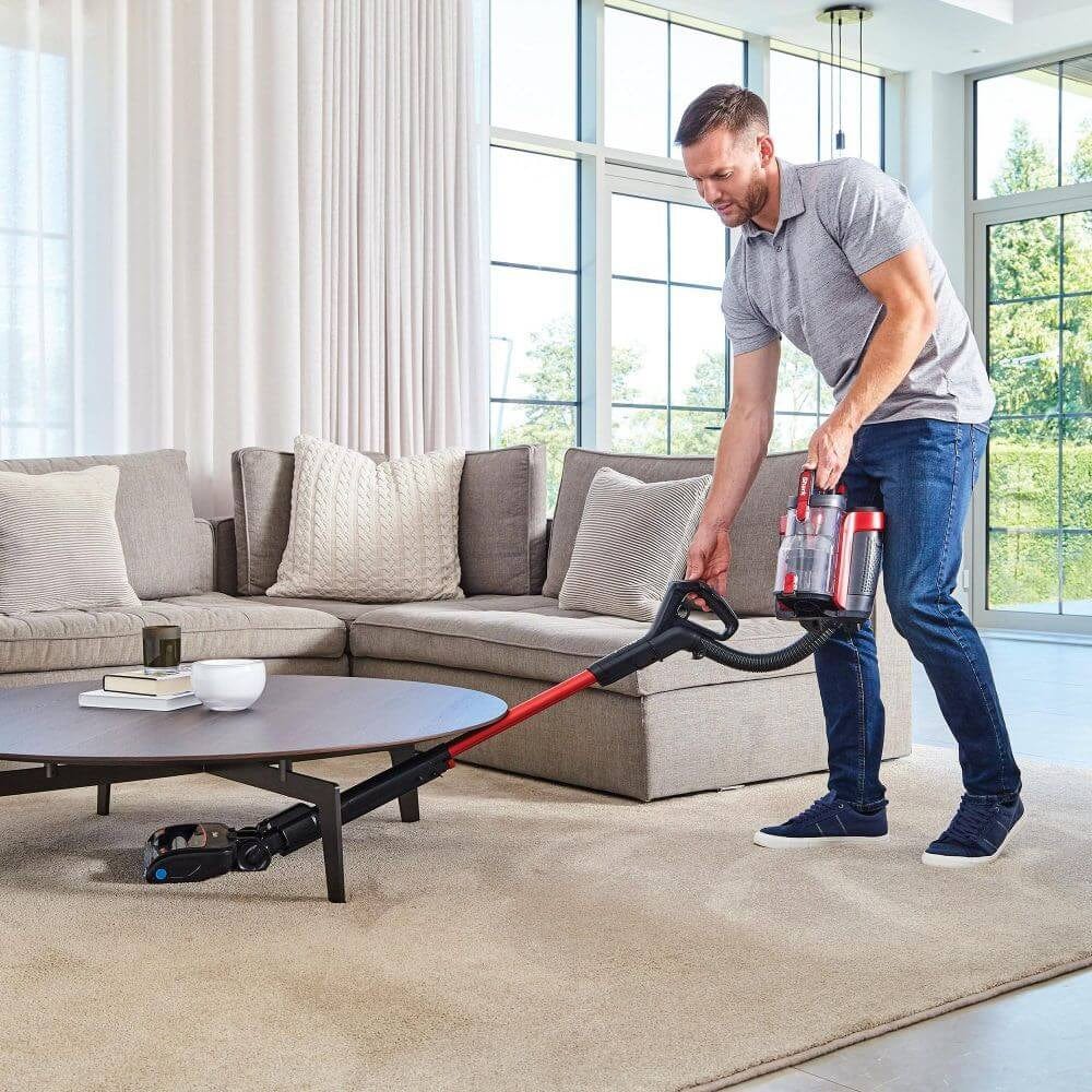 Shark ICZ300UK Cordless Upright Vacuum Cleaner with Anti Hair Wrap, 60 Minute Run Time Battery, DuoClean Floorhead, Powered Lift-Away, LED Headlights, Dusting Brush, Crevice & Upholstery Tools, Red | Atlantic Electrics